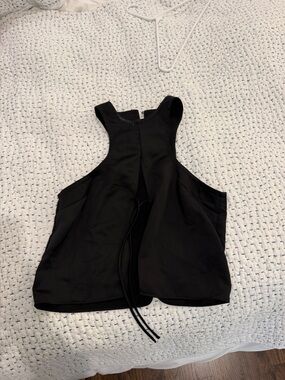 Lioness Black Open-Back Halter Top